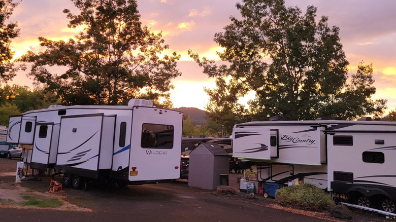 Sunset shot over the Thousand Trails Turtle Beach Campground.