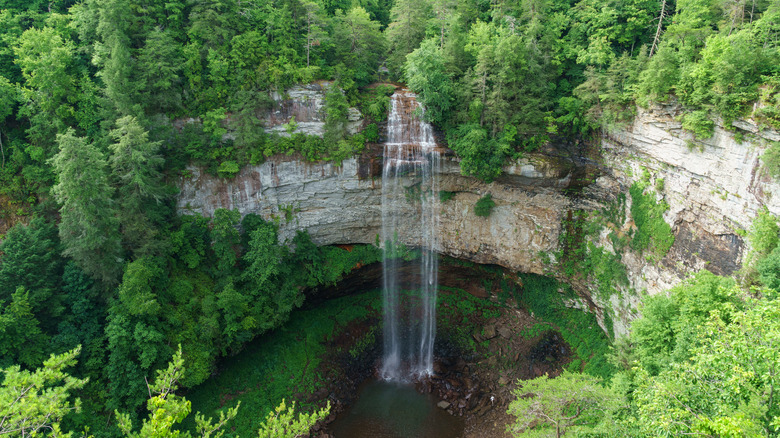 Impressive waterfall at Fall Creek Falls