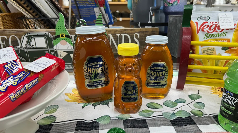 Honey and snacks for sale at The Goodie Box Gifts and Antiques Co-op