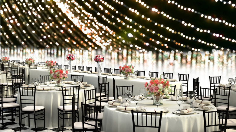 Wedding reception set up