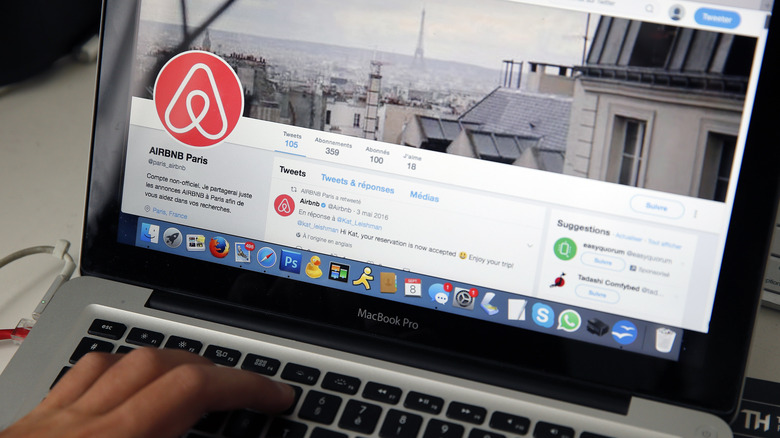 Traveler looking at the Airbnb website