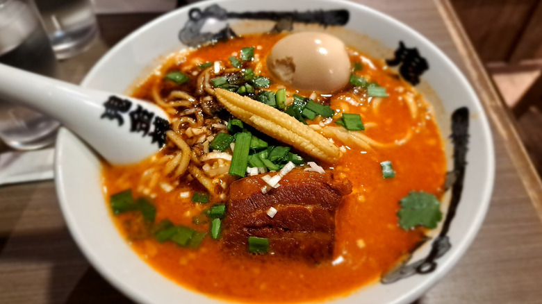 Close-up image of Kikanbo's bowl of spicy ramen