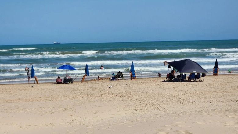People on Isla Blanca Park Beach