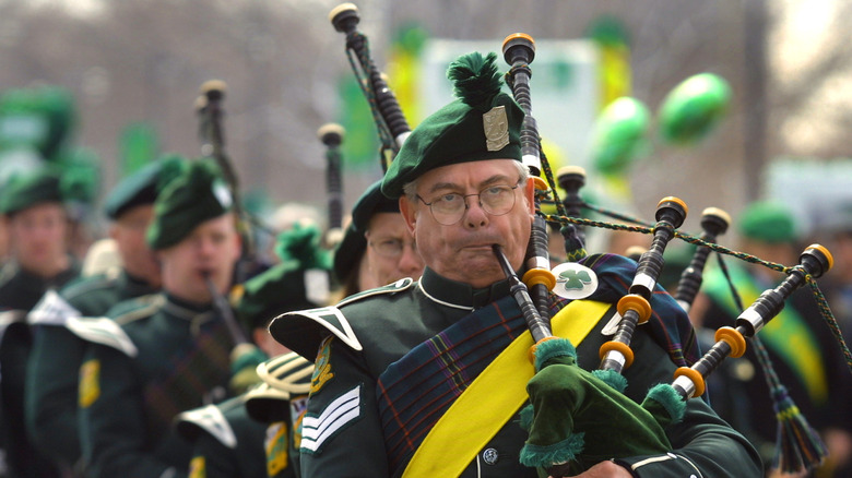 Bagpipers in the Chicago St. Patrick's Day Parade