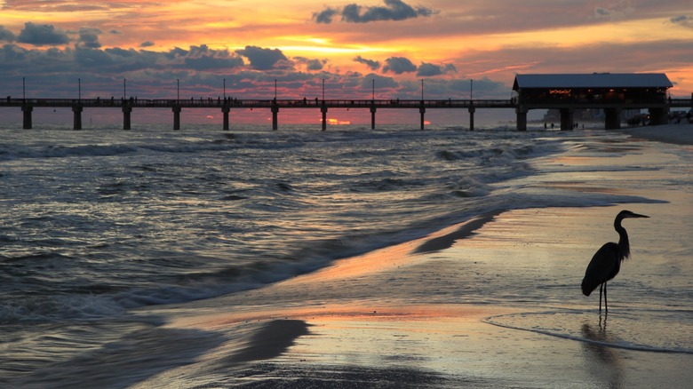 Pier at Orange Beach, Alabama at sunset