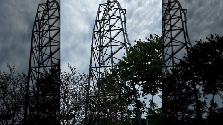 A view of the Top Thrill 2 roller coaster