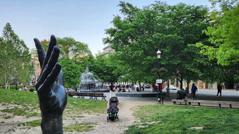 "Jacob's Ladder" (2018) by Toronto-based artist ﻿Luis Jacob, Berczy Park