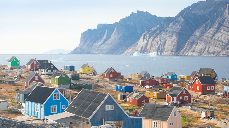 Houses and mountains in Nuuk, Greenland