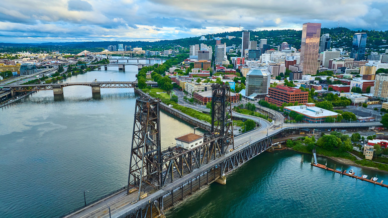 Aerial view of Portland, Oregon