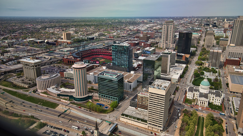 Panoramic view of St. Louis from the Gateway Arch