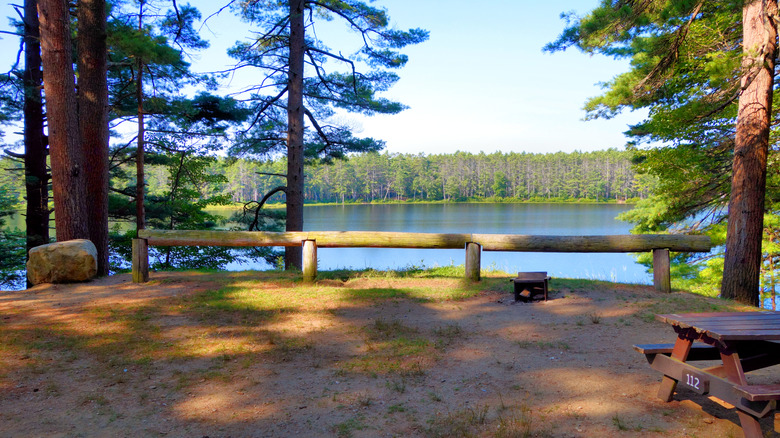 Woinchendon lakeside view and picnic bench