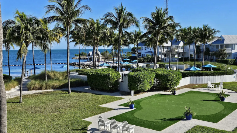 lush landscape and ocean views of tranquility bay beachfront resort in marathon, florida keys