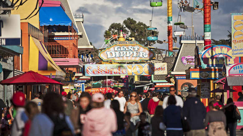 Crowd at California's Great America Theme Park