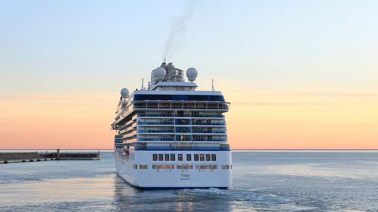 An Oceania cruise ship in Malaga, Spain