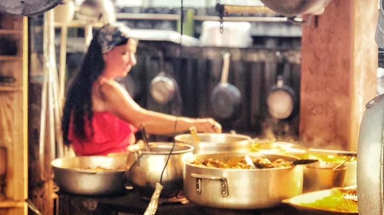 Chef Regina preparing Saturday night dinner