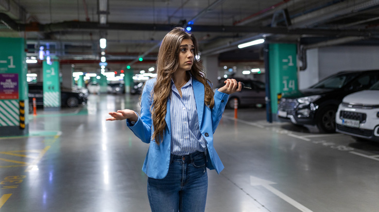 Woman lost in parking garage
