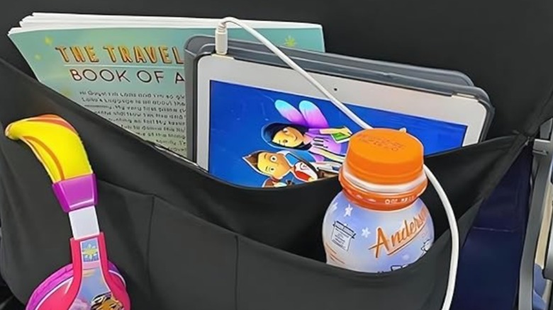 A travel airplane pouch