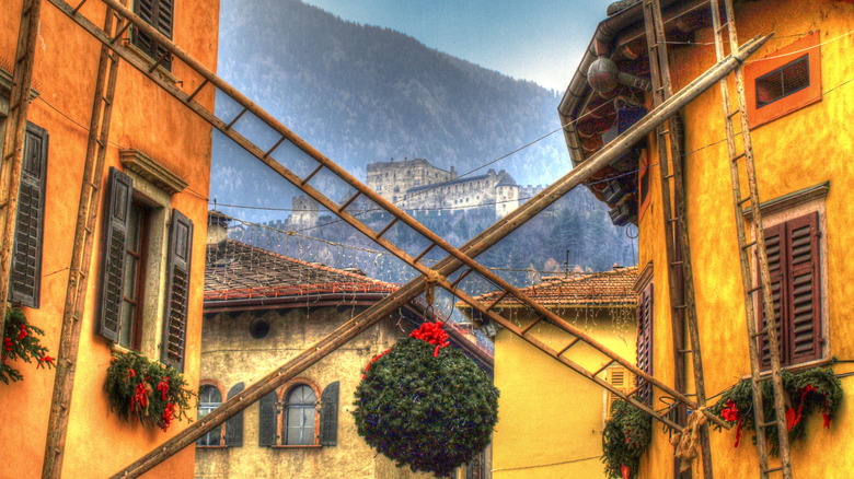 Castel Pergine looks down to Gramatica Road in Valsugana