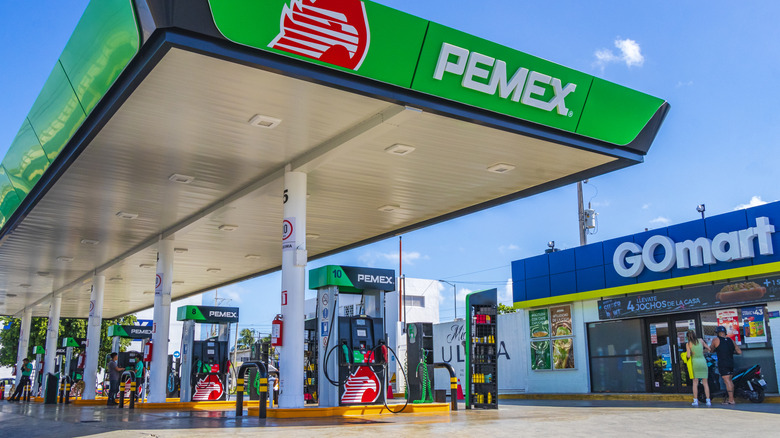 Pemex gas station in Quintana Roo, Mexico