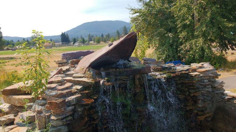 A waterfall installation at Roosevelt Park in Troy, Montana