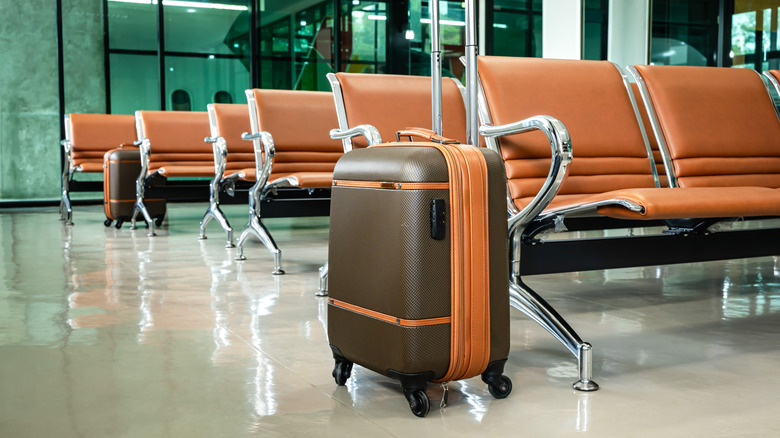 An unattended or misplaced suitcase at an airport