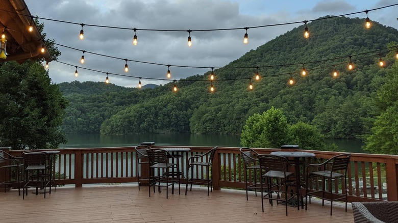 A porch at Bear Lake Reserve, Tuckasegee