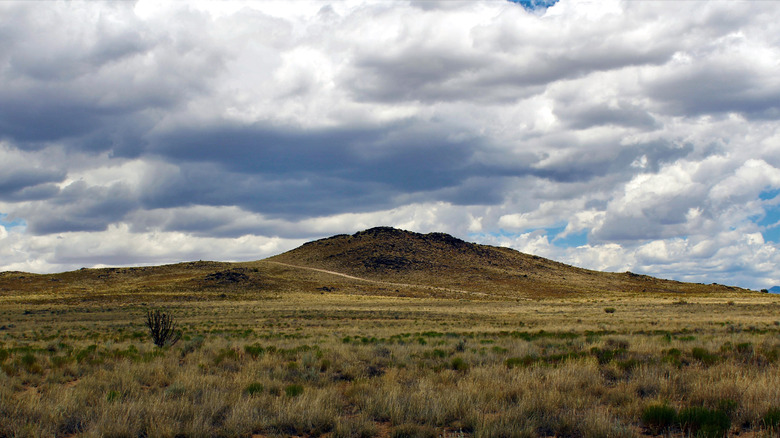 Desert volcano against cloudy sky Albuquerque Volcanoes