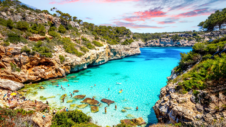 Aerial view of Calo des Moro in Mallorca