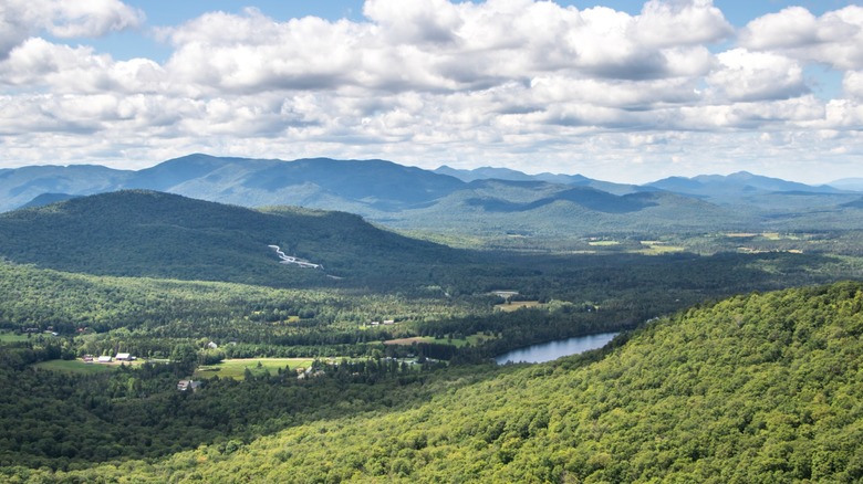 Forest and mountains in Keene Valley, New York