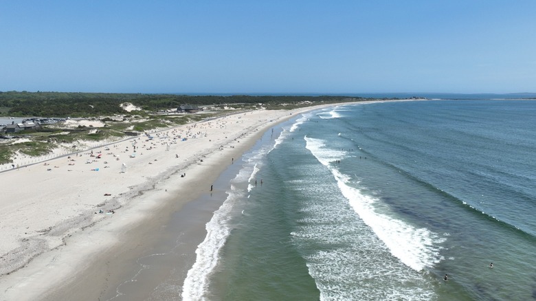 Waves crashing on Horseneck Beach in Westport, Massachusetts