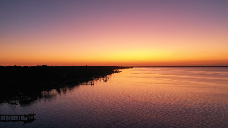 Sunset on the beach at Pine Knoll Shores, North Carolina
