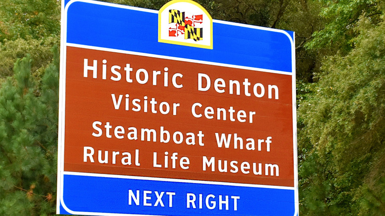 A road sign leads drivers to Denton's much-vaunted Historic District