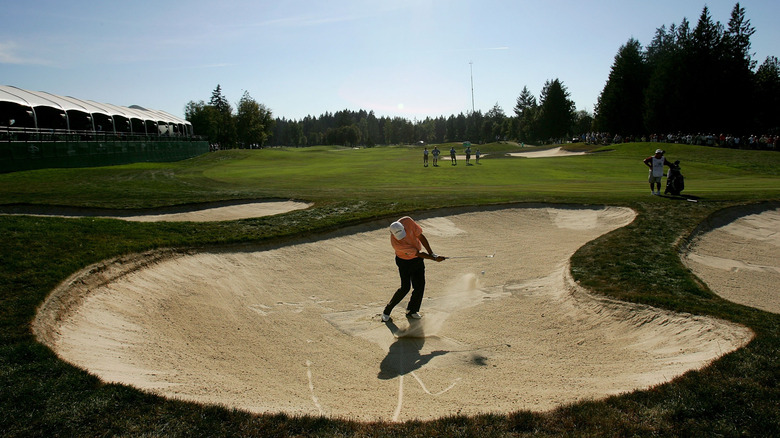Eduardo Romero participating in a golf tournament taking place at the Reserve Vineyard and Golf Club, Aloha, Oregon