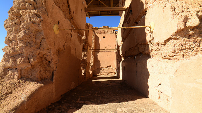 Two desert walls with a beam, Casa Grande National Ruins Monument