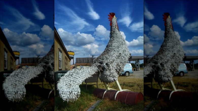 Massive chicken statue in Cassoday, Kansas