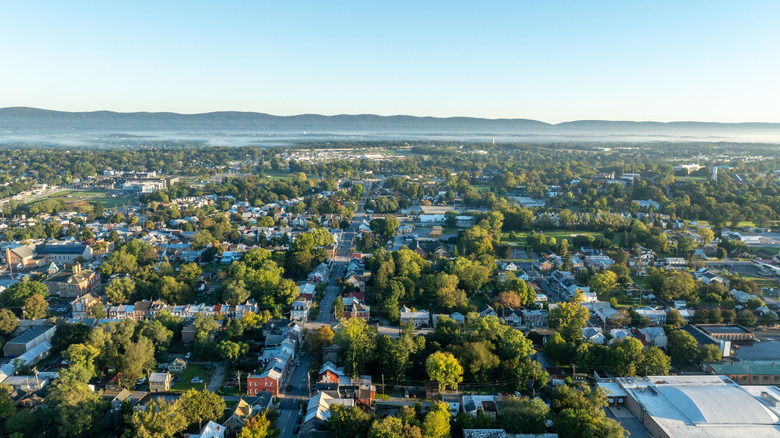 Aerial view of Carlisle, Pennsylvania