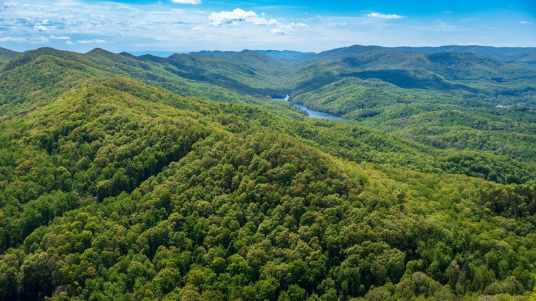 Mountains near Cumberland Gap with a lake in the background