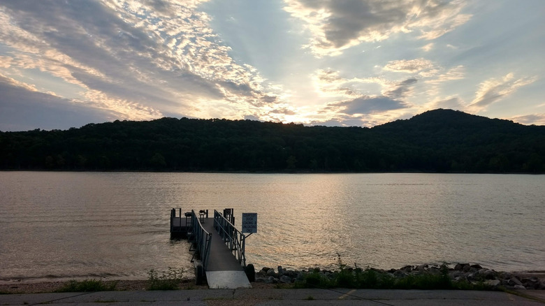 A boat ramp in Aunts Creek Park along Table Rock Lake outside of Branson, Missouri
