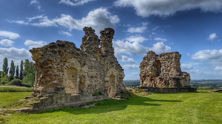 Ruins of Sandal Castle on a sunny day