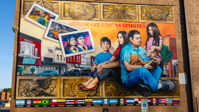 A colorful mural on the side of a building in Belvidere, Illinois