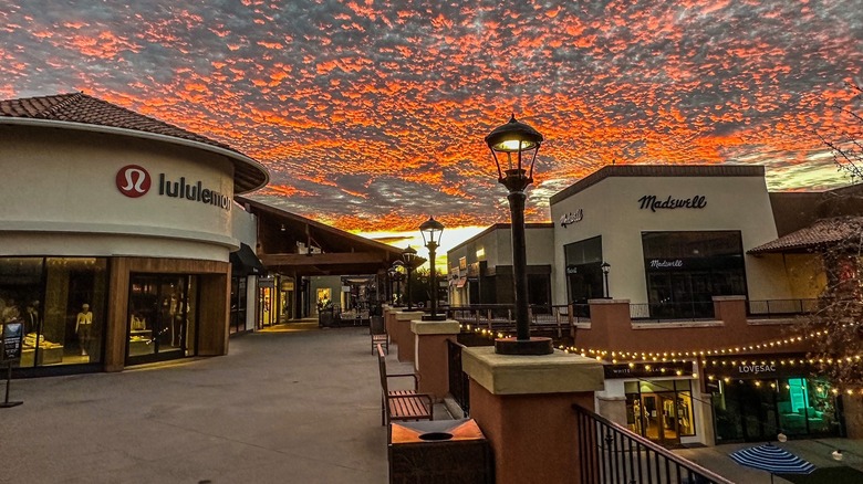 Sunset over La Encantada stores