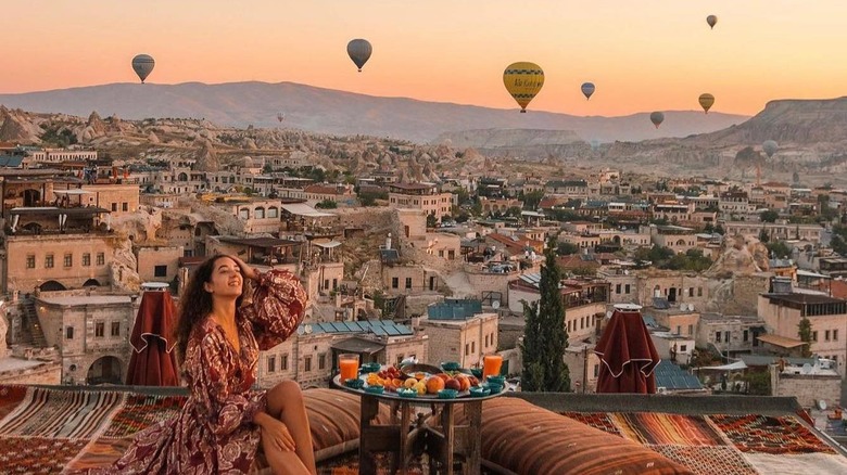 Breakfast at dawn on Mithra's terrace
