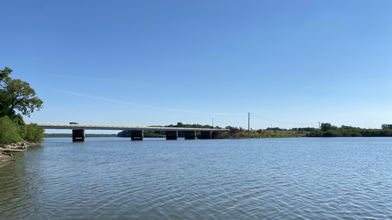 River with view of a bridge at the Twin Bridges Area at Grand Lake State Park, Oklahoma