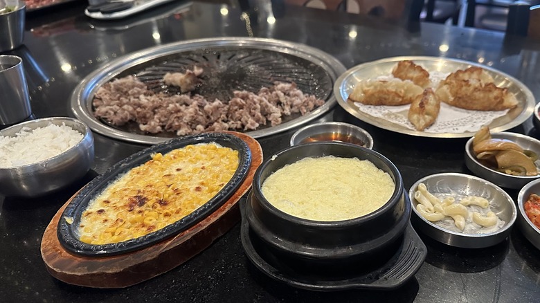 Korean barbecue grilling at Gogiville, Centreville, Virginia