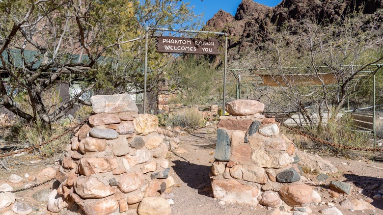 Welcome sign at Phantom Ranch