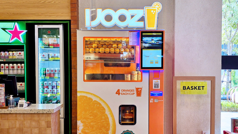 Orange juice vending machine