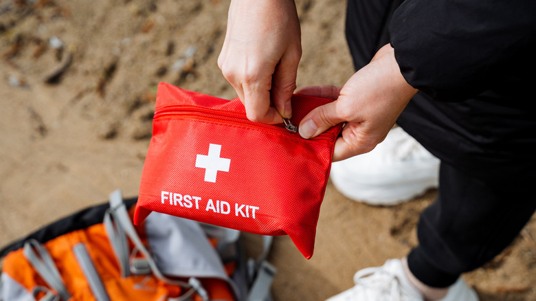 First aid kit at beach