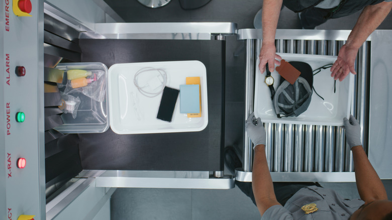 Passenger possessions going through security