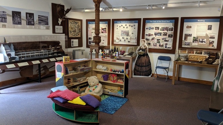 The interior of the Ware Museum, with information about local history