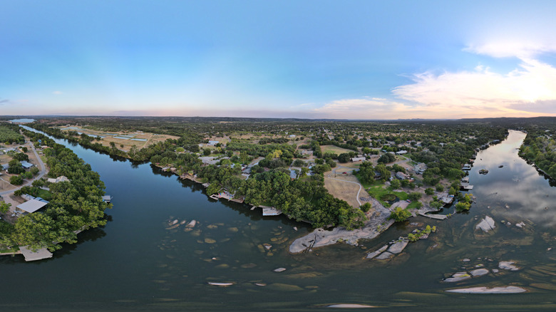 Lake LBJ's waterways and flora in Texas
